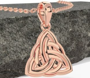 Rose Gold Silver Celtic Trinity Knot Necklace