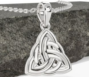 White Gold Celtic Trinity Knot Necklace