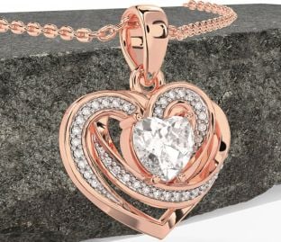 Diamond Rose Gold Celtic Heart Necklace