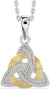 Gold Silver Celtic Trinity Knot Necklace