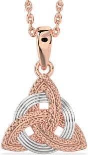 Rose Gold Silver Celtic Trinity Knot Necklace