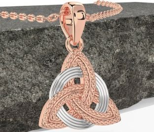 Rose Gold Silver Celtic Trinity Knot Necklace