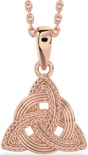 Rose Gold Silver Celtic Trinity Knot Necklace