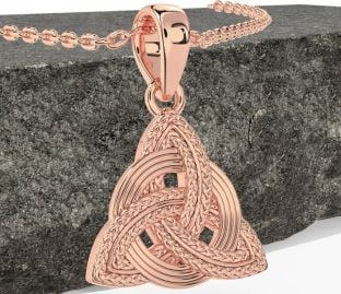 Rose Gold Silver Celtic Trinity Knot Necklace