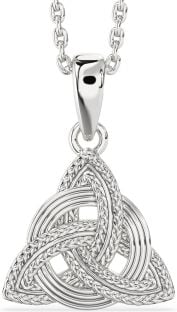 White Gold Celtic Trinity Knot Necklace