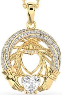 Diamond Gold Claddagh Necklace