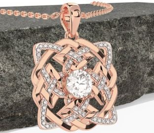 Diamond Rose Gold Celtic Necklace