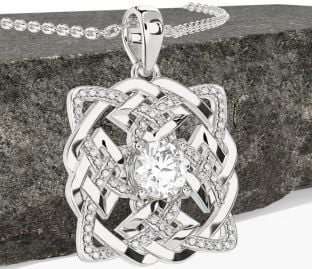 Diamond Silver Celtic Necklace