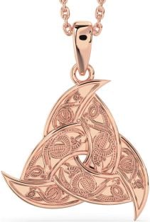 Rose Gold Silver Celtic Trinity Knot Necklace