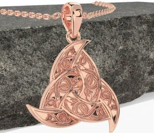 Rose Gold Silver Celtic Trinity Knot Necklace