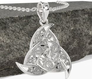 White Gold Celtic Trinity Knot Necklace