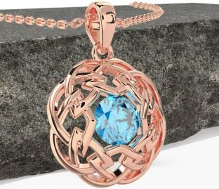 Topaz Rose Gold Silver Celtic Necklace