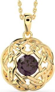 Alexandrite Gold Silver Celtic Necklace