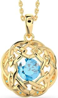 Topaz Gold Silver Celtic Necklace