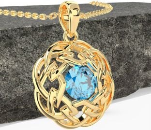 Topaz Gold Silver Celtic Necklace