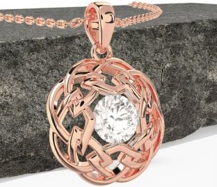 Diamond Rose Gold Celtic Necklace