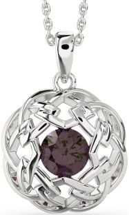 Alexandrite Silver Celtic Necklace