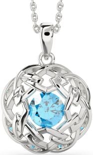 Topaz Silver Celtic Necklace