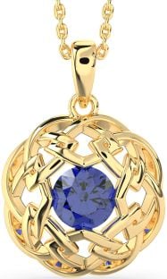 Sapphire Gold Celtic Necklace