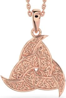 Rose Gold Silver Celtic Trinity Knot Necklace