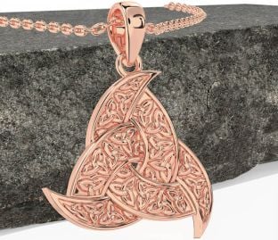 Rose Gold Silver Celtic Trinity Knot Necklace