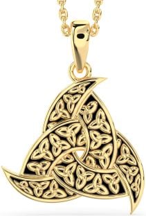 Gold Silver Black Rhodium Celtic Trinity Knot Necklace