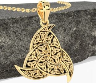 Gold Black Rhodium Celtic Trinity Knot Necklace