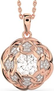 Diamond Rose Gold Celtic Necklace