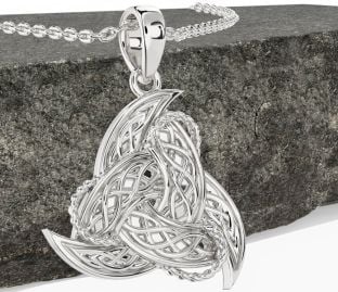 White Gold Celtic Trinity Knot Necklace
