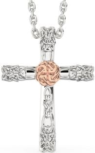 White Rose Gold Celtic Trinity Knot Necklace