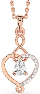 Diamond Rose Gold Heart Infinity Necklace