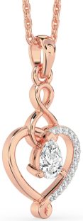 Diamond Rose Gold Heart Infinity Necklace