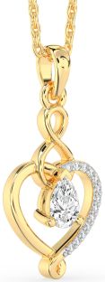 Diamond Gold Heart Infinity Necklace