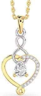 Diamond Platinum & Yellow Gold Heart Infinity Necklace