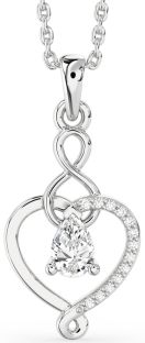 Diamond Platinum Heart Infinity Necklace