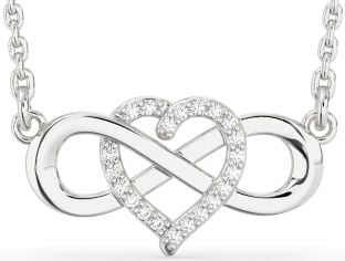 Diamond Platinum Heart Infinity Necklace