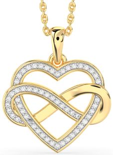 Diamond Gold Heart Infinity Necklace