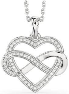 Diamond Platinum Heart Infinity Necklace