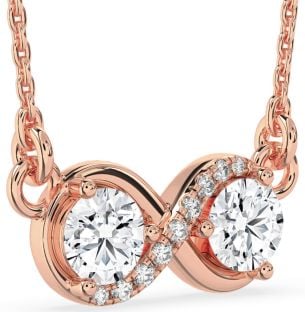Diamond Rose Gold Infinity Necklace