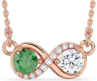 Diamond Rose Gold Infinity Necklace