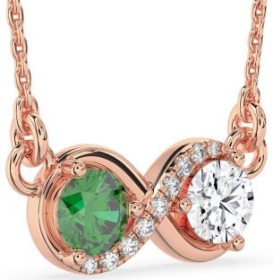 Diamond Rose Gold Infinity Necklace