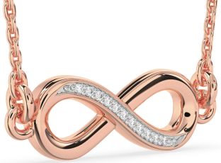 Diamond Rose Gold Infinity Necklace