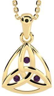 Alexandrite Gold Silver Celtic Trinity Knot Necklace