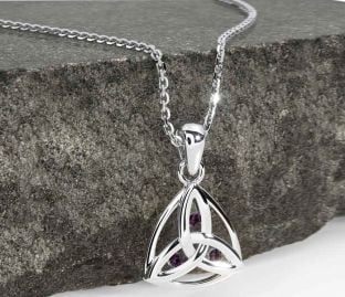 Alexandrite Silver Celtic Trinity Knot Necklace