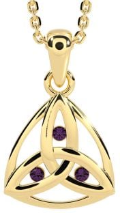 Alexandrite Gold Celtic Trinity Knot Necklace