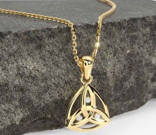 Diamond Gold Celtic Trinity Knot Necklace