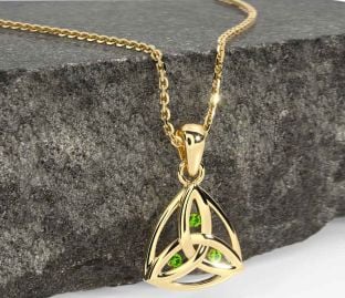 Peridot Gold Celtic Trinity Knot Necklace