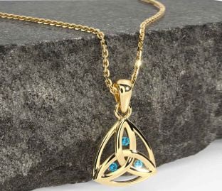 Topaz Gold Celtic Trinity Knot Necklace