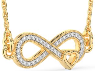 Diamond Gold Infinity Heart Necklace