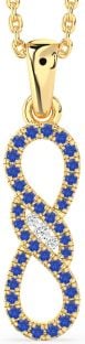 Diamond & Blue Sapphire Gold Infinity Necklace